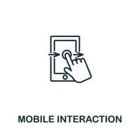 Mobile Interaction icon from artificial intelligence collection. Simple line Mobile Interaction icon for templates, web design and infographics vector