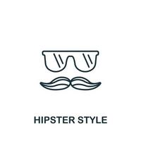 ícono de estilo hipster de la colección de barbería. símbolo de estilo hipster de elemento de línea simple para plantillas, diseño web e infografía vector