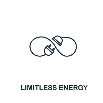 Limitless Energy icon from clean energy collection. Simple line element limitless energy symbol for templates, web design and infographics vector