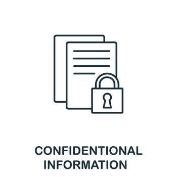 Confidential Information icon from cyber security collection. Simple line Confidential Information icon for templates, web design and infographics vector