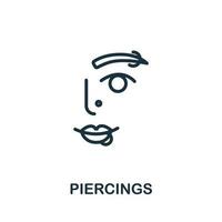 icono de piercings. elemento simple de la colección de cosmetología. icono de piercings creativos para diseño web, plantillas, infografías y más vector