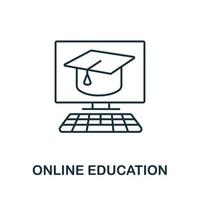 Online Education icon from education collection. Simple line Online Education icon for templates, web design and infographics vector