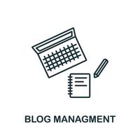 Blog Management icon from digital marketing collection. Simple line element Blog Management symbol for templates, web design and infographics vector