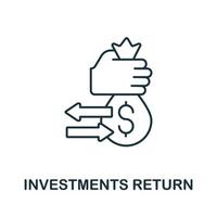 Investments Return icon from crowdfunding collection. Simple line Investments Return icon for templates, web design and infographics vector