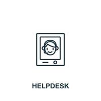 icono de la mesa de ayuda de la colección de servicio al cliente. símbolo de servicio de asistencia de elemento de línea simple para plantillas, diseño web e infografía vector