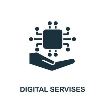 Digital Services icon from digitalization collection. Simple line Digital Services icon for templates, web design vector