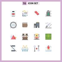 16 Universal Flat Color Signs Symbols of data privacy marshmallow gdpr tower Editable Pack of Creative Vector Design Elements