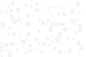 A scattering of pink hearts on a white background. Valentine's day pattern vector
