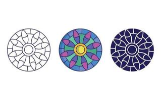 diseño de icono de mandala, vector de ornamento geométrico