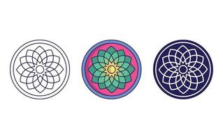 diseño de icono de mandala, vector de ornamento geométrico