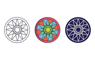 diseño de icono de mandala, vector de ornamento geométrico