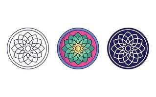 Mandala icon design, Geometric ornament vector