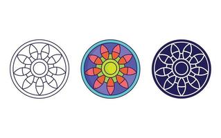 diseño de icono de mandala, vector de ornamento geométrico