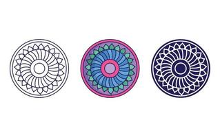 diseño de icono de mandala, vector de ornamento geométrico