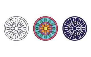 Mandala icon design, Geometric ornament vector