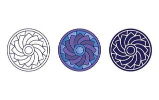 diseño de icono de mandala, vector de ornamento geométrico