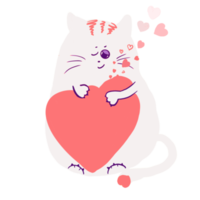 chat avec un coeur png