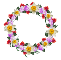 decorative frame of spring flowers png