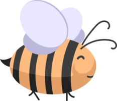 caricatura, ilustración, de, un, lindo, gordito, y, sonriente, miel, abeja png