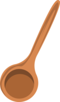 simple illustration of round wooden spoon png