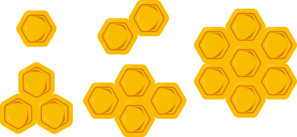 ensemble d'illustration en nid d'abeille jaune frais png