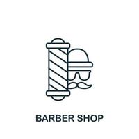 icono de peluquería. símbolo de barbería de elemento de línea simple para plantillas, diseño web e infografía vector