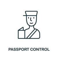 ícono de control de pasaportes de la colección del aeropuerto. icono de control de pasaportes de línea simple para plantillas, diseño web e infografía vector