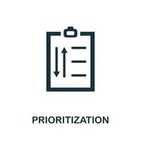 Prioritization icon. Simple element from business intelligence collection. Creative Prioritization icon for web design, templates, infographics and more vector