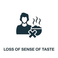 Loss Of Sense Of Taste icon. Monochrome simple element from coronavirus symptoms collection. Creative Loss Of Sense Of Taste icon for web design, templates, infographics and more vector