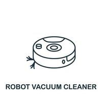 Robot Vacuum Cleaner icon from cleaning collection. Simple line element Robot Vacuum Cleaner symbol for templates, web design and infographics vector