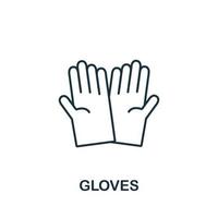 icono de guantes de la colección de limpieza. símbolo de guantes de elemento de línea simple para plantillas, diseño web e infografía vector