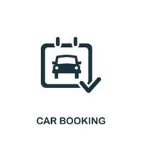 Car Booking icon. Simple element from carsharing collection. Creative Car Booking icon for web design, templates, infographics and more vector