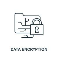 Data Encryption icon from cyber security collection. Simple line Data Encryption icon for templates, web design and infographics vector