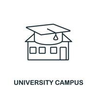 University Campus icon from education collection. Simple line University Campus icon for templates, web design and infographics vector