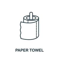 icono de toalla de papel de la colección de limpieza. símbolo de toalla de papel de elemento de línea simple para plantillas, diseño web e infografía vector