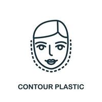 icono de plástico de contorno. elemento simple de la colección de cosmetología. icono de plástico de contorno creativo para diseño web, plantillas, infografías y más vector