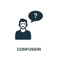 Confusion icon. Monochrome simple element from coronavirus symptoms collection. Creative Confusion icon for web design, templates, infographics and more vector