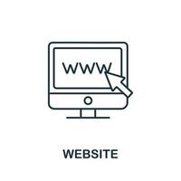 Website icon from digital marketing collection. Simple line element Website symbol for templates, web design and infographics vector