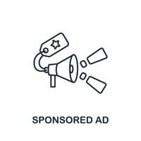 Sponsored Ad icon from digital marketing collection. Simple line element Sponsored Ad symbol for templates, web design and infographics vector