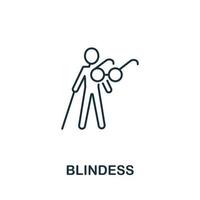 icono de ceguera. símbolo de ceguera de elemento de línea simple para plantillas, diseño web e infografía vector