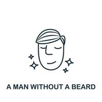 A Man Without A Beard icon from barber shop collection. Simple line element A Man Without A Beard symbol for templates, web design and infographics vector