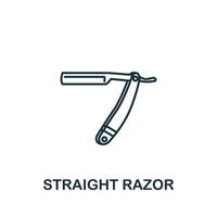 Straight Razor icon from barber shop collection. Simple line element Straight Razor symbol for templates, web design and infographics vector