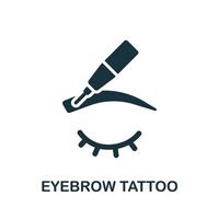 icono de tatuaje de cejas. elemento simple de la colección de salón de belleza. icono creativo de tatuaje de cejas para diseño web, plantillas, infografías y más vector