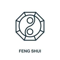 ícono de feng shui de la colección de medicina alternativa. icono de feng shui de línea simple para plantillas, diseño web e infografía vector