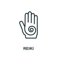 icono de reiki de la colección de medicina alternativa. icono de reiki de línea simple para plantillas, diseño web e infografía vector