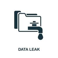 Data Leak icon from banned internet collection. Simple line Data Leak icon for templates, web design and infographics vector