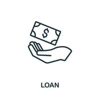 Loan icon from business training collection. Simple line Loan icon for templates, web design and infographics vector