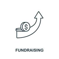 Fundraising icon from crowdfunding collection. Simple line Fundraising icon for templates, web design and infographics vector