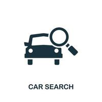 Car Search icon. Simple element from carsharing collection. Creative Car Search icon for web design, templates, infographics and more vector