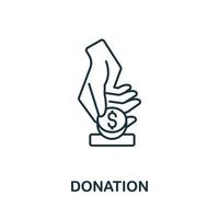 Donation icon from crowdfunding collection. Simple line Donation icon for templates, web design and infographics vector